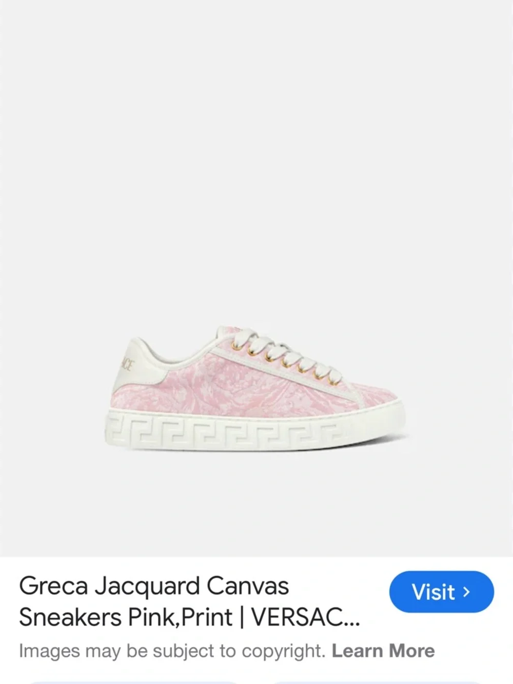 NWT and Box - Versace Pink BAROCCO GRECA sneaker - Picture 9 of 11